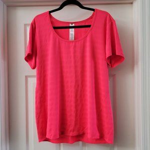 Active Life performance scoop neck tonal stripe XXL 2XL shirt - coral